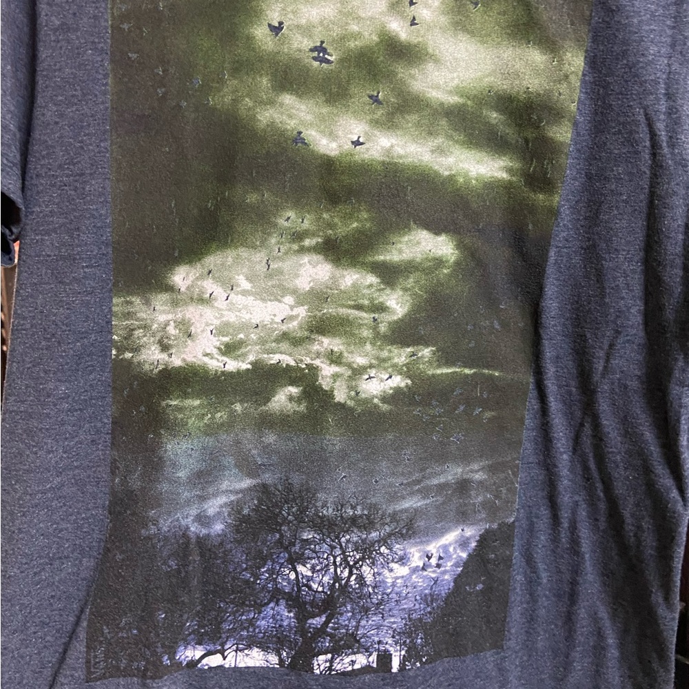 VANS Skate Scary Sky Full Graphic Horror Men’s M Steel Blue T-Shirt MINTY - Picture 2 of 5